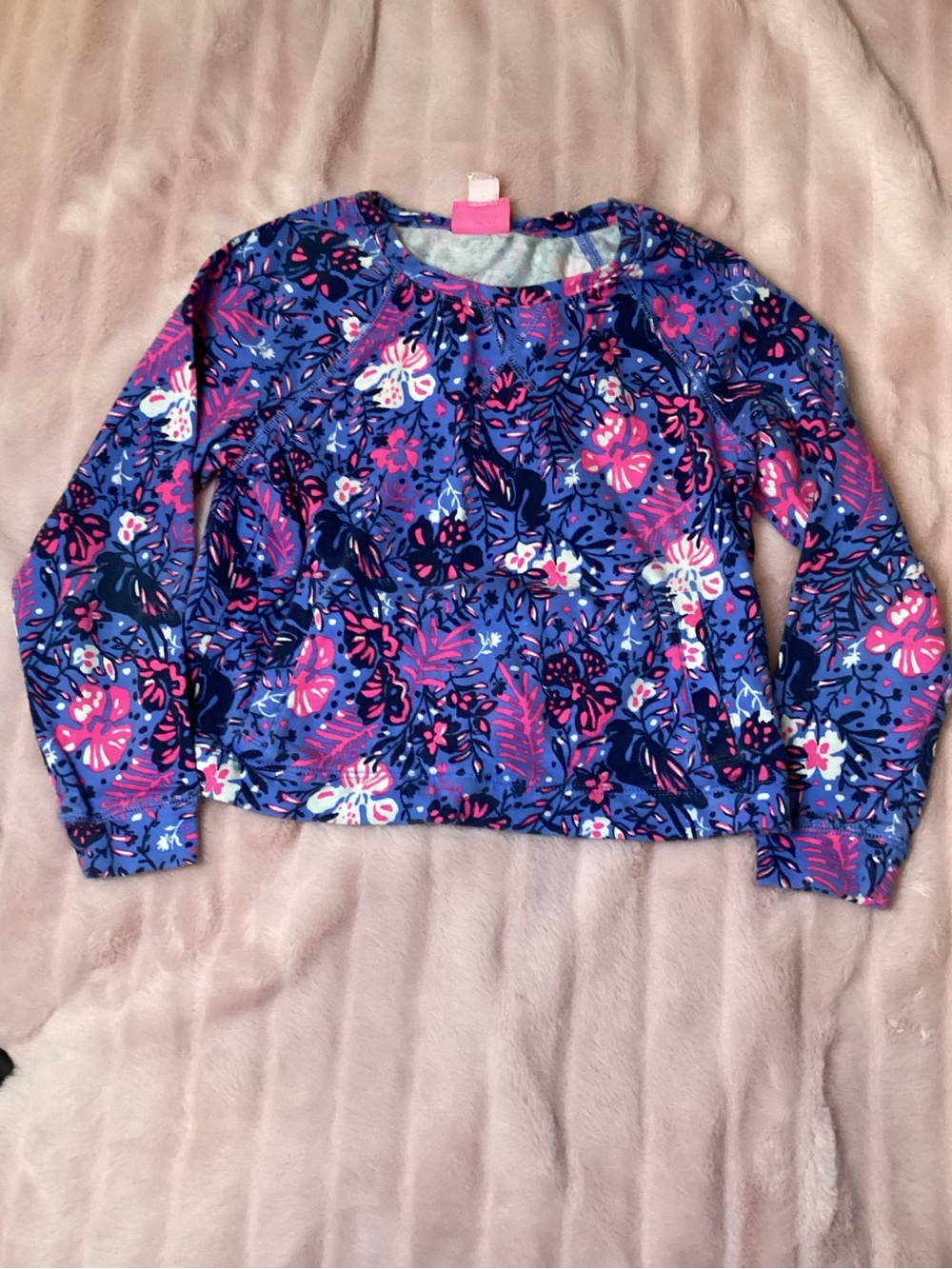 Lilly Pulitzer Girls' Floral Pullover - Blue & Pink